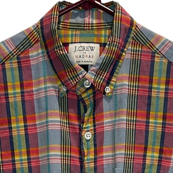 J. Crew Other - J. Crew Indian Madras Plaid Button Down Shirt Men's Colorful Casual Top Small